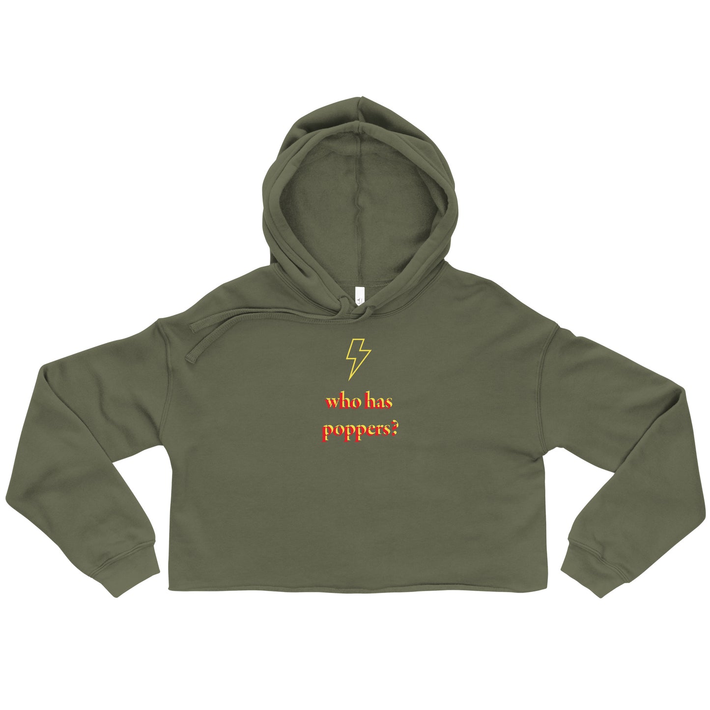 who has poppers (cropped hoodie)